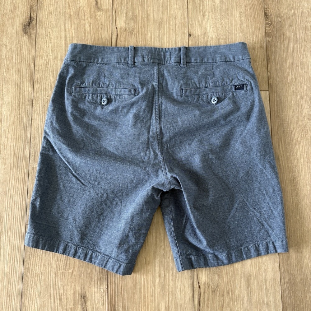 Abercrombie & Fitch Men's Gray Blue Chino Shorts 8" Inseam Size 32 Casual - Picture 6 of 8